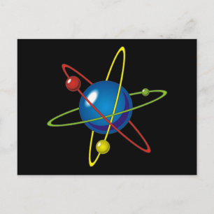 Farbiges Modell des Atom Postkarte
