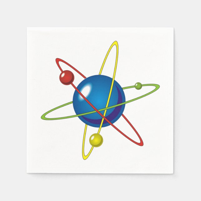 Farbiges Modell des Atom Serviette (Vorderseite)