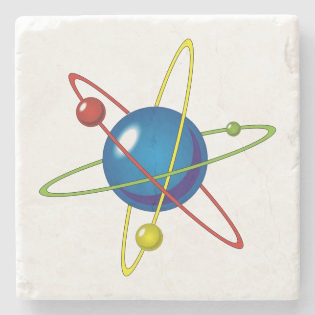 Farbiges Modell des Atom Steinuntersetzer (Vorderseite)