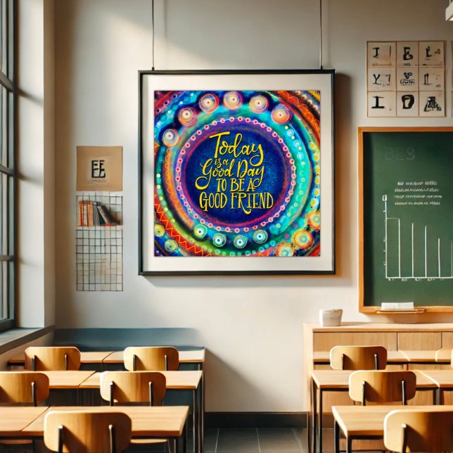 Farbiges Modern Good Friends Inspirivity Poster (Von Creator hochgeladen)