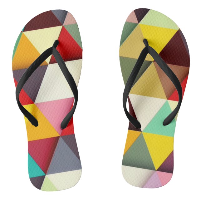 Farbiges modernes Dreieck-Muster Flip Flops (Fußbett)