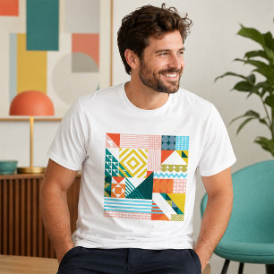 Farbiges modernes geometrisches Abstraktes Muster T-Shirt
