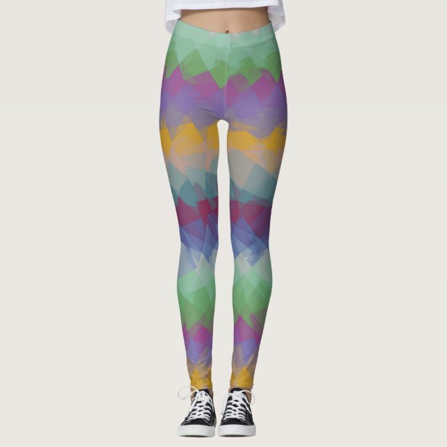 Farbiges modernes geometrisches Muster #39 Leggings (Vorderseite)