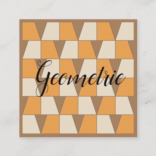 Farbiges modernes geometrisches Muster Quadratische Visitenkarte (Vorderseite)