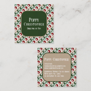 Farbiges modernes Retro-Muster 16.3 Quadratische Visitenkarte