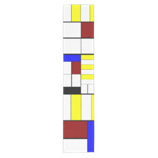 Farbiges Mondrianisches Stil, Rot, Blau, Gelbes Mu Kurzer Tischläufer