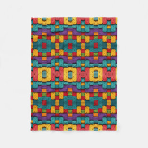 Farbiges Mosaik-Block-Aztekendecken-Fleece Fleecedecke