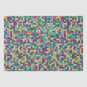 Farbiges Mosaik, geometrisches Quadrat-Muster Seidenpapier