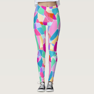 Farbiges Mosaikfarbenmuster Leggings