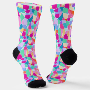 Farbiges Mosaikfarbenmuster Socken