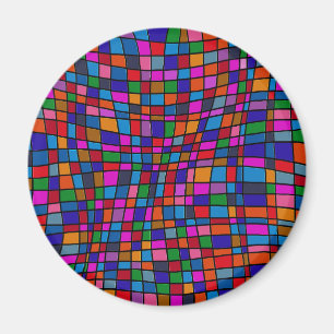 Farbiges Mosaikfliesen-Muster Magnet