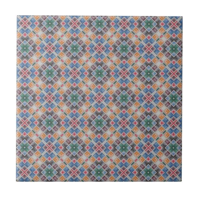 Farbiges Mosaikflippelmuster Fliese (Vorderseite)