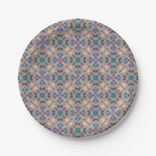 Farbiges Mosaikmuster Pappteller