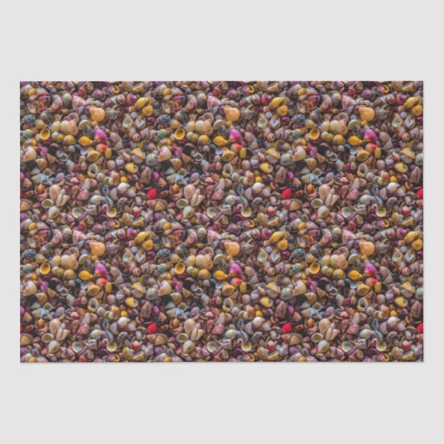 Farbiges Muscheln Foto Wiederholung Muster Seidenpapier (Vorderseite)