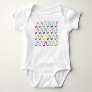 Farbiges musikalisches Notenmuster Baby Strampler