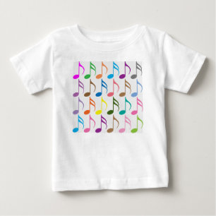 Farbiges musikalisches Notenmuster Baby T-shirt