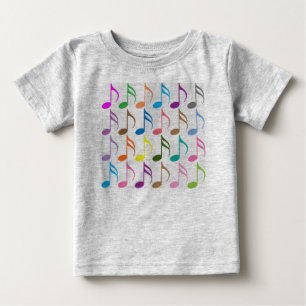 Farbiges musikalisches Notenmuster Baby T-shirt
