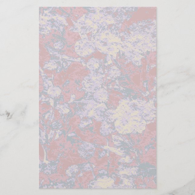 Farbiges Muster aus Blättern und Blume Briefpapier (Vorderseite)