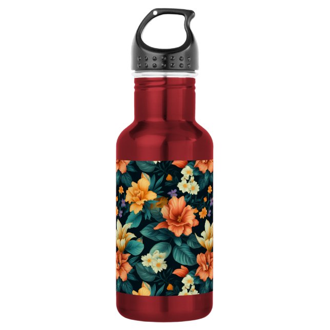 Farbiges Muster der Blume Edelstahlflasche (Vorderseite)