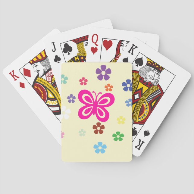Farbiges Muster der Blume Spielkarten (Rückseite)