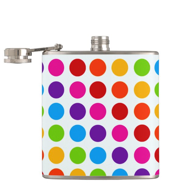 Farbiges Muster der Regenbogenkreise Flachmann (Geöffnet)