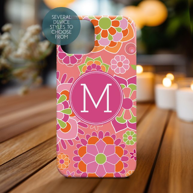 Farbiges Muster für die Blütenpracht Case-Mate iPhone Hülle (Personalized Phone Case with Monogram)
