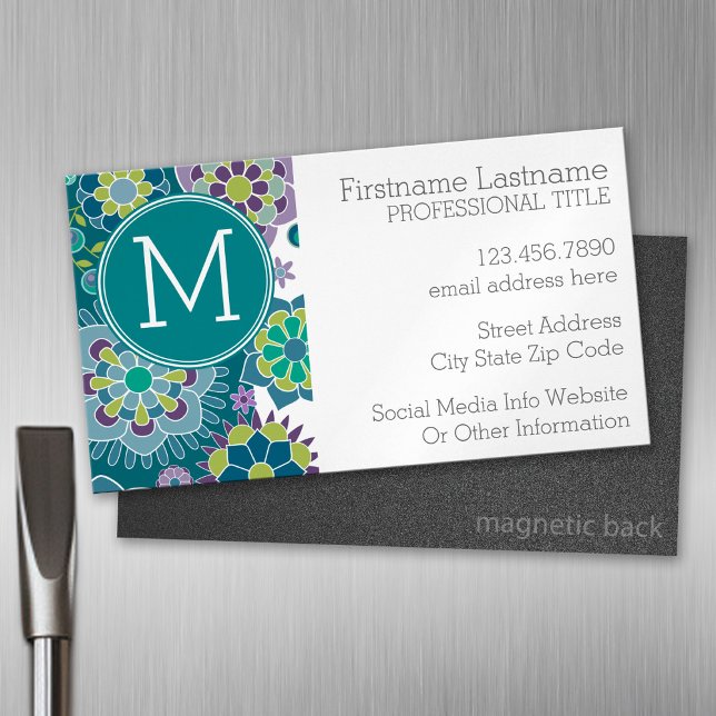 Farbiges Muster für die Blütenpracht Magnetische Visitenkarte (Custom Business Card Magnet)