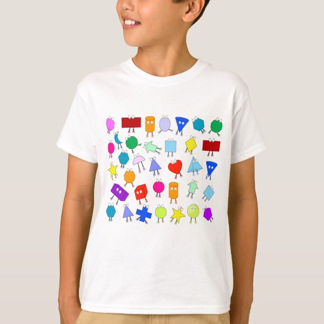 Farbiges Muster für geometrische 2D- und 3D-Formen T-Shirt (Vorderseite)