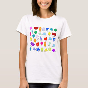Farbiges Muster für geometrische 2D- und 3D-Formen T-Shirt