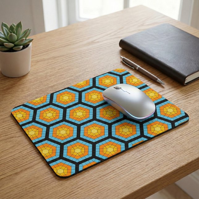 Farbiges Muster für moderne geometrische Honigwabe Mousepad (Von Creator hochgeladen)