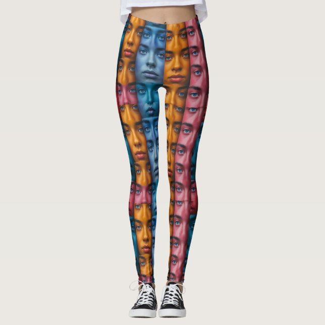 Farbiges Muster Leggings (Vorderseite)