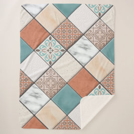 Farbiges Muster moderner geometrischer Fliesen Sherpadecke