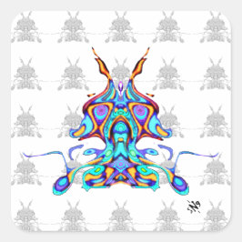 Farbiges Muster (pareidolia) - Paragei v2 Quadratischer Aufkleber