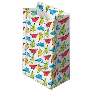 Farbiges Muster von Papierflugzeugen Kleine Geschenktüte