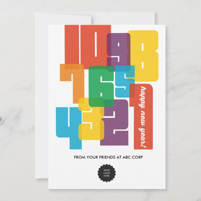 Farbiges neues Jahr Feiertagskarte (Vorderseite)