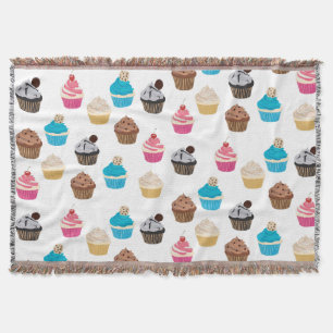 Farbiges Niedliches Cupcakes-Muster Decke