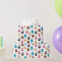 Farbiges Niedliches Cupcakes-Muster Geschenkpapier