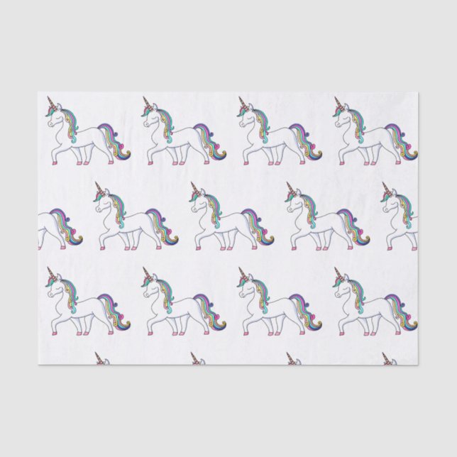 Farbiges Niedliches Einhorn-Tissue Seidenpapier (Vorderseite)