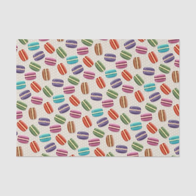 Farbiges Niedliches Macaroonmuster Seidenpapier (Vorderseite)
