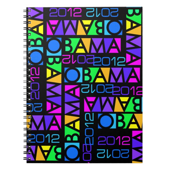 Farbiges OBAMA 2012-Notebook Notizblock (Vorderseite)