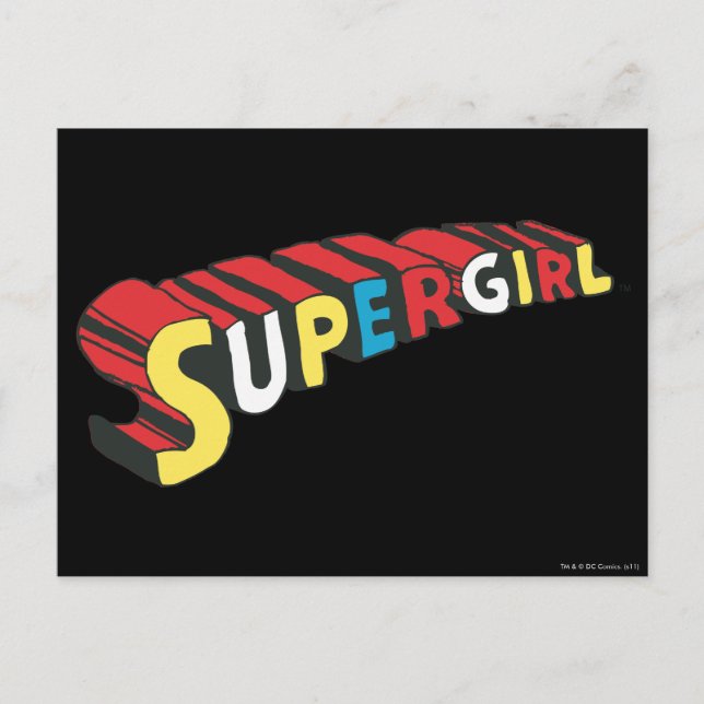 Farbiges Obergirl-Logo Postkarte (Vorderseite)