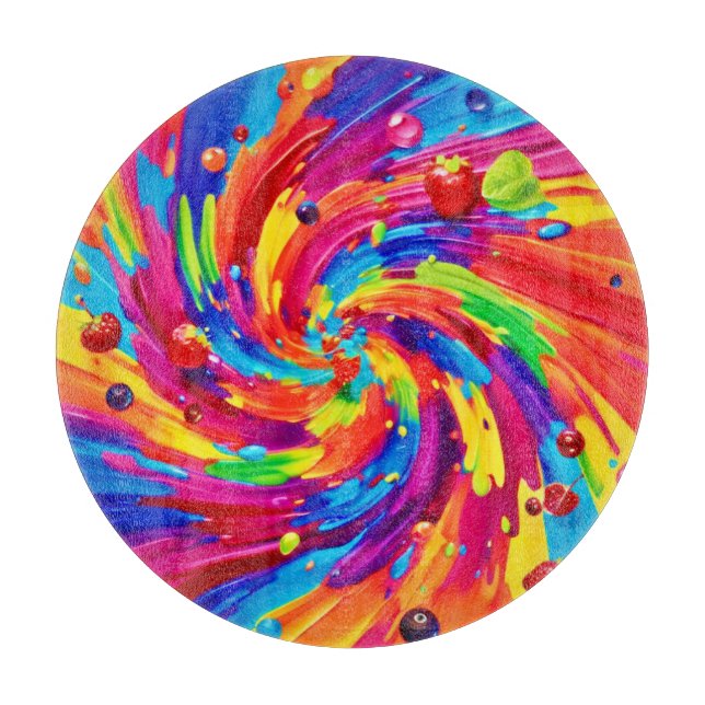 Farbiges Obst Vortex Schneidebrett (Vorderseite)