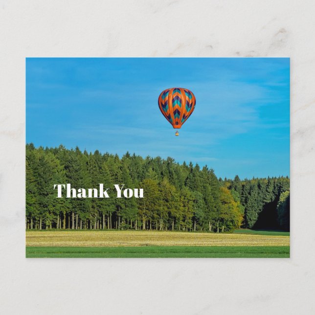 Farbiges Orange Hot Air Ballon Foto Vielen Dank Postkarte (Vorderseite)