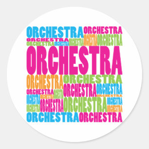 Farbiges Orchester Runder Aufkleber
