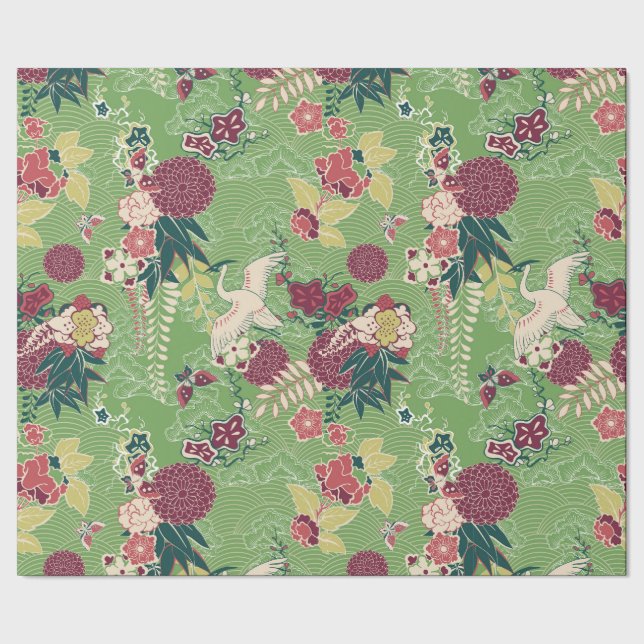 Farbiges orientalisches Seidenmuster Geschenkpapier (Saum)