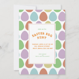 Farbiges Ostereier Muster Einladung