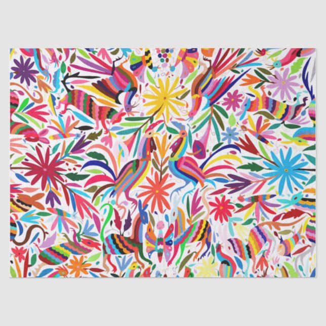 Farbiges Otomi-Papiertuch Seidenpapier (Vorderseite)