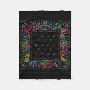 Farbiges Paisley Design Fleecedecke