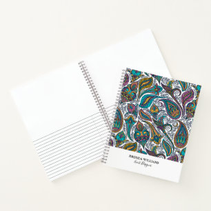 Farbiges Paisley-Ethikmuster Notizbuch
