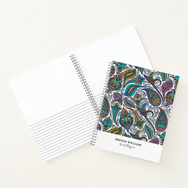 Farbiges Paisley-Ethikmuster Notizbuch (Innenseite)